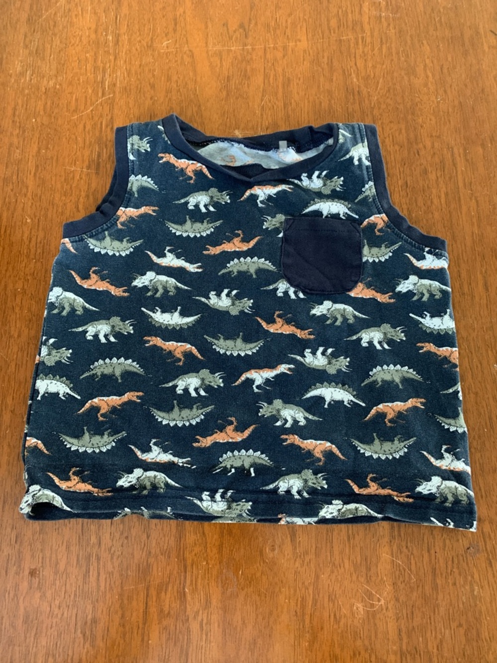 🍓3/$10 Kids Navy Dinosaur Tank Top with Pocket size 18m